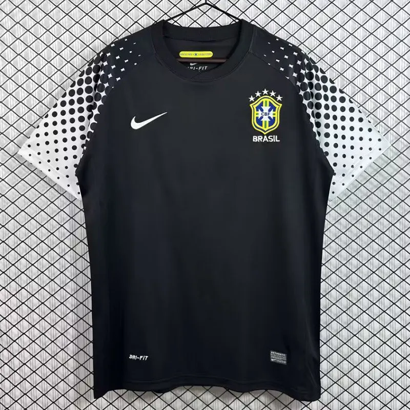 2010 Brazil Black GoalKeeper Retro Soccer Jersey