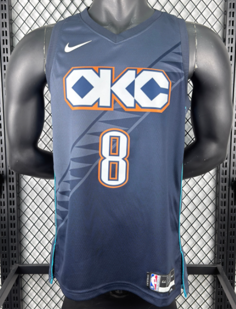 2026 OKC Thunder WILLIAMS #8 Gray City Edition Top Quality Hot Pressing NBA Jersey