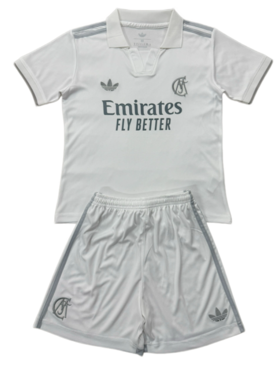 2026-27 Kids Real Madrid white 125th Anniversary Soccer Jersey
