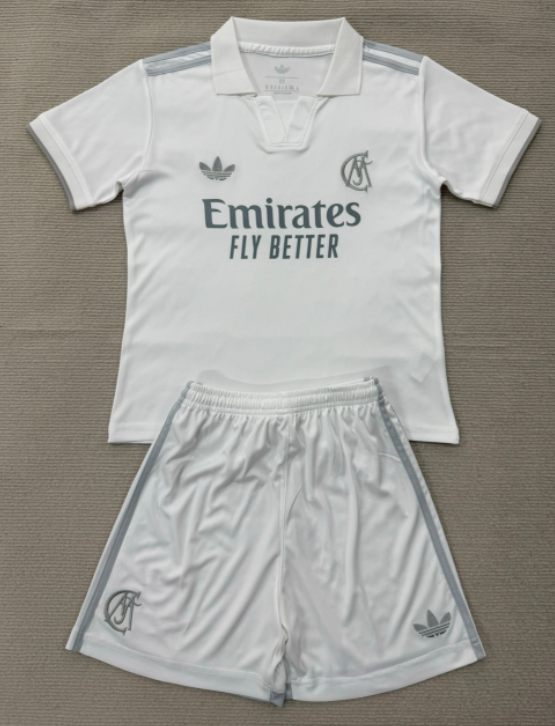 2026-27 Kids Real Madrid white 125th Anniversary Soccer Jersey