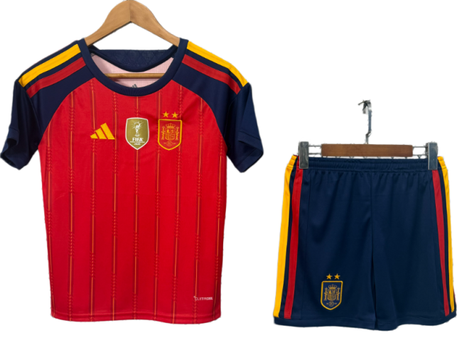 2026-27 kids Spain home soccer jersey (Have two star ⭐⭐）