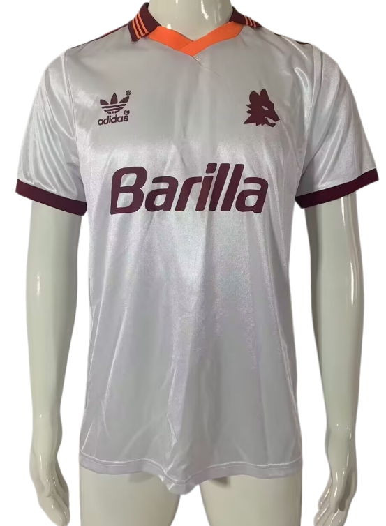 1989-90 Mens Roma away Retro soccer Jersey