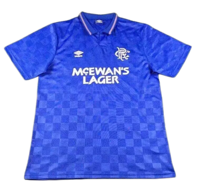 1986-87 Mens Rangers Polo home Retro Soccer Jersey