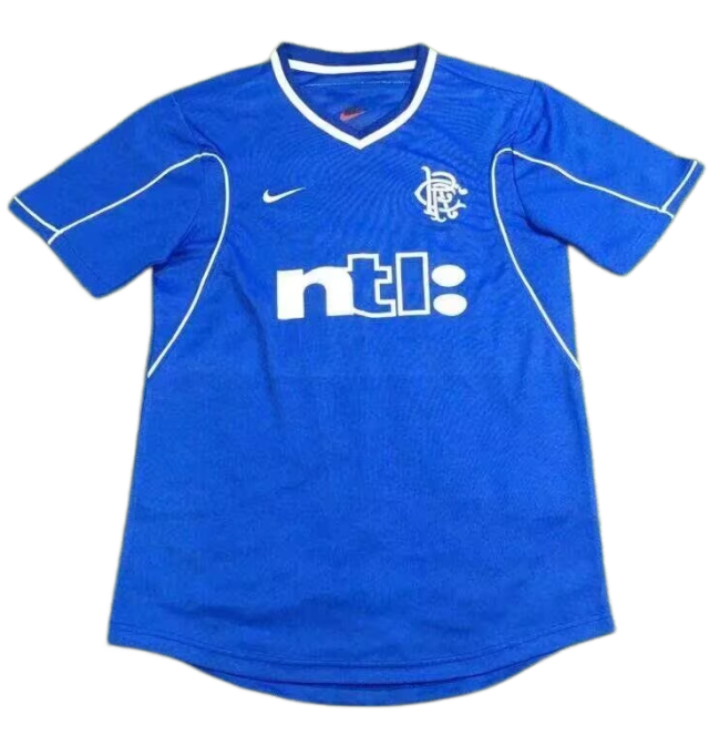 2001-02 Mens Rangers home Retro Soccer Jersey