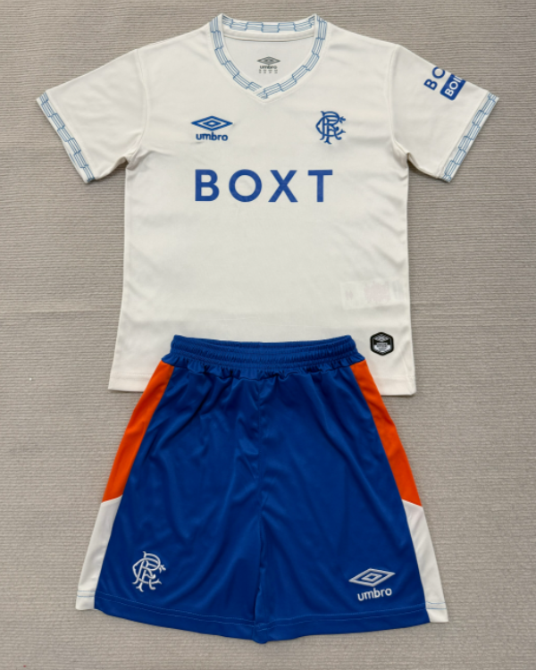 2026-27 Kids Rangers  Away white soccer Jersey