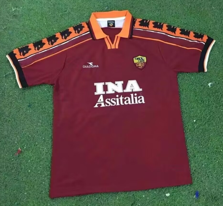 1996-97 Mens Roma red home Retro soccer Jersey