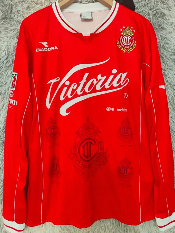 1998-99 Toluca home Long Sleeve Retro Soccer Jersey