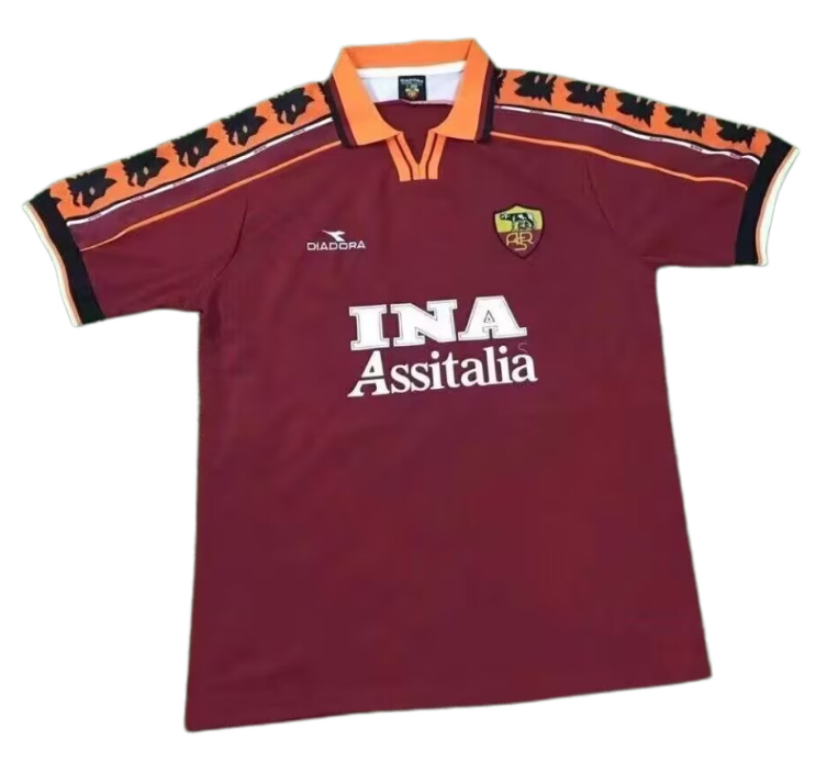 1996-97 Mens Roma red home Retro soccer Jersey