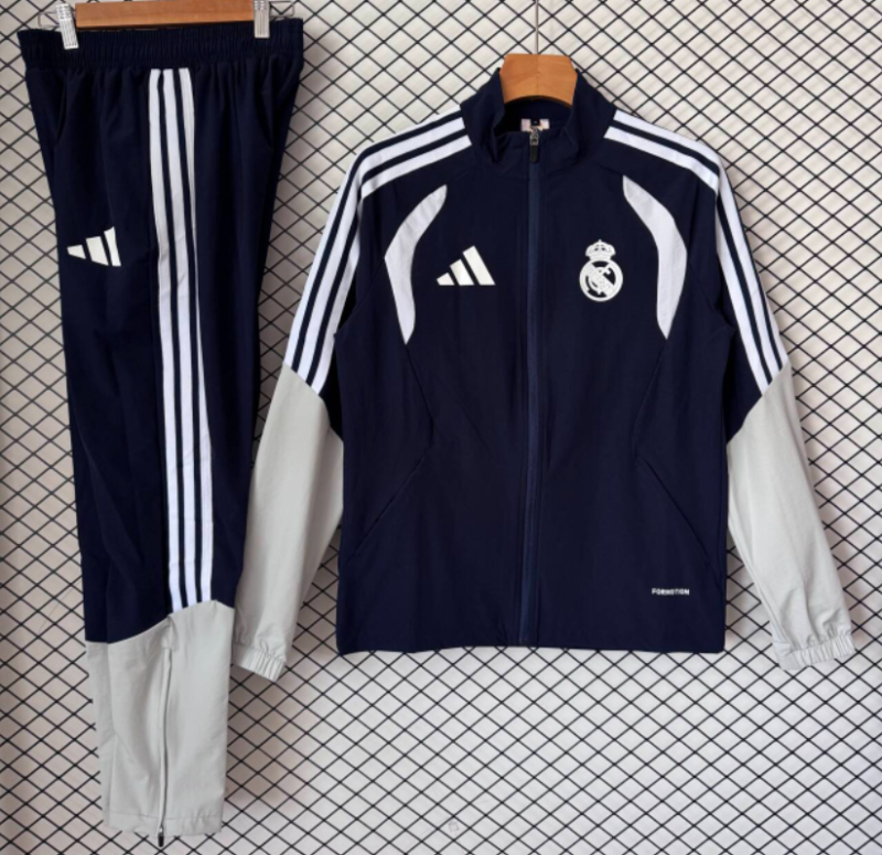2026-27 Real Madrid Deep Blue Windbreaker suit