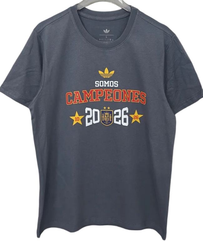 2026 Spain Dark gray Campeones High Quality T-Shirt (三叶标)