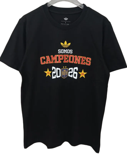 2026 Spain Black Campeones High Quality T-Shirt (三叶标)