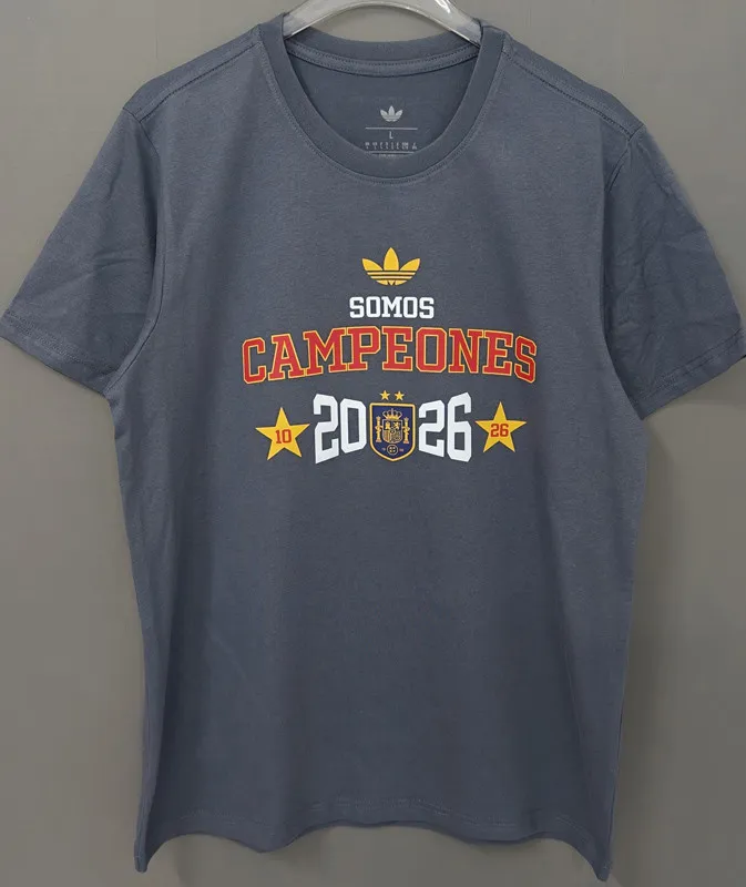 2026 Spain Dark gray Campeones High Quality T-Shirt (三叶标)