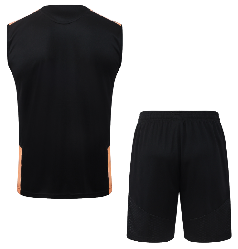 2026-27 Mens Arsenal black orange vest Training Short Suit D26062#