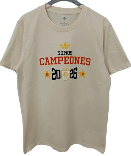 2026 Spain Khaki Campeones High Quality T-Shirt (三叶标)