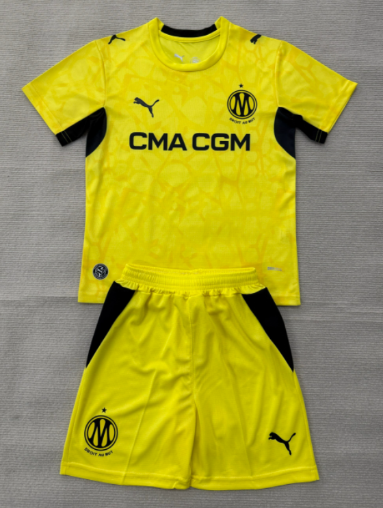 2026-27 Kids Marseille goalkeeper yellow soccer jersey