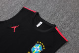2026-27 Mens Brazil black vest Short training suit D26028#