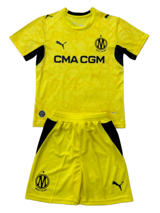 2026-27 Kids Marseille goalkeeper yellow soccer jersey