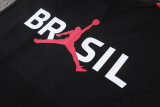 2026-27 Mens Brazil black vest Short training suit D26028#