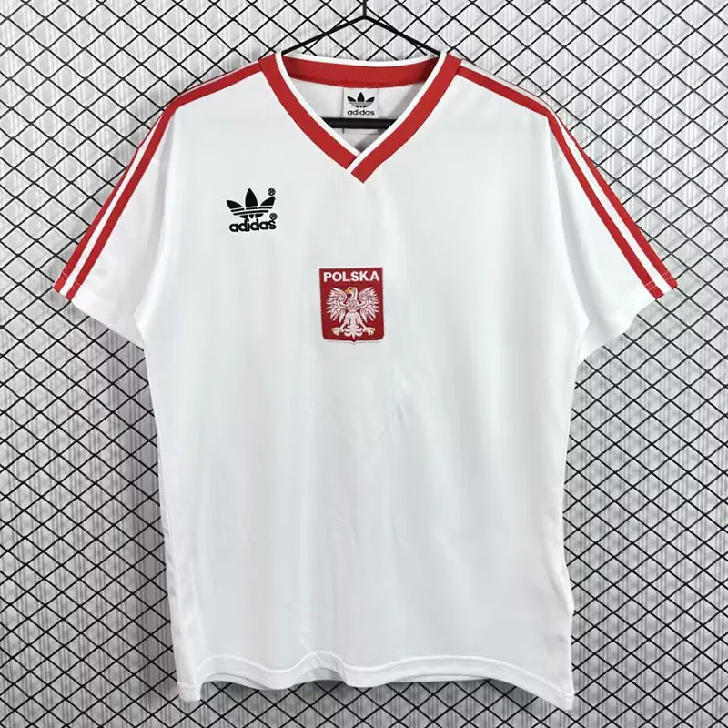 1986 Poland Home white Retro Soccer Jersey