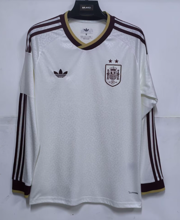 2026-27 Mens Spain away  Long Sleeve soccer Jersey (Have two star ⭐⭐）