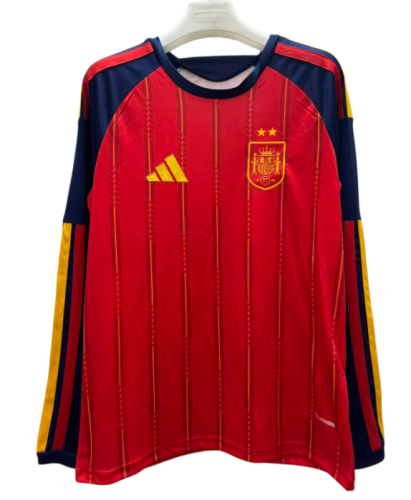 2026-27 Mens Spain home Long Sleeve soccer Jersey (Have two star ⭐⭐）
