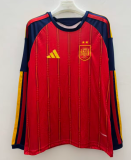 2026-27 Mens Spain home Long Sleeve soccer Jersey (Have two star ⭐⭐）