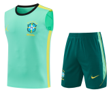 2026-27 Mens Brazil green vest Short training suit