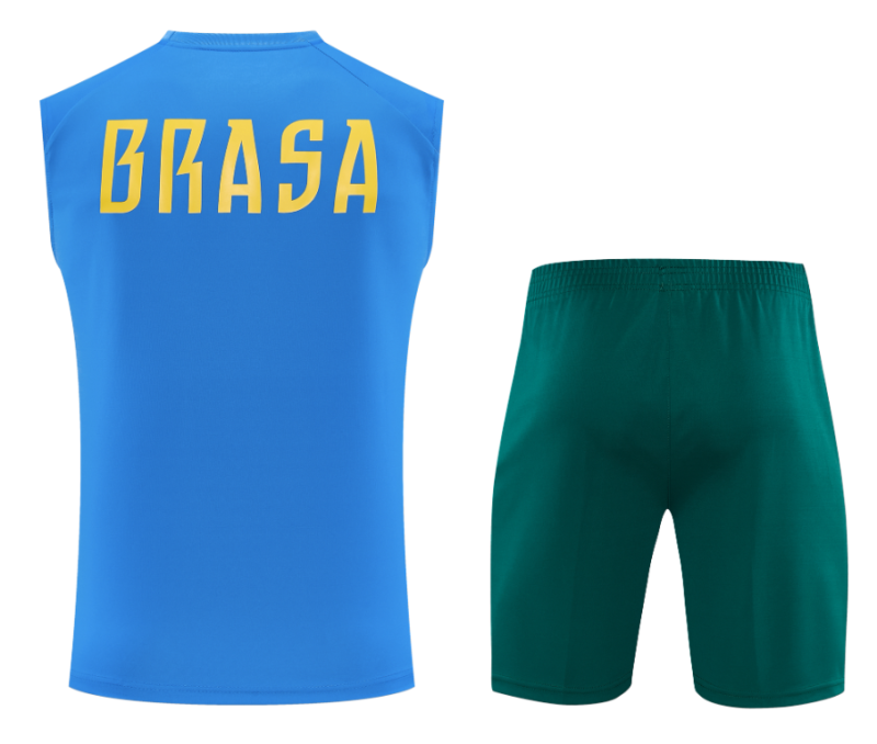 2026-27 Mens Brazil blue vest Short training suit