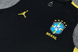 2026-27 Mens Brazil black vest Short training suit