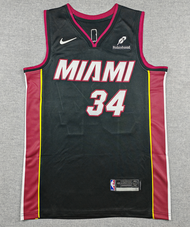 2026-27 HEAT  #34 black Top Quality Hot Pressing NBA Jersey (V领）