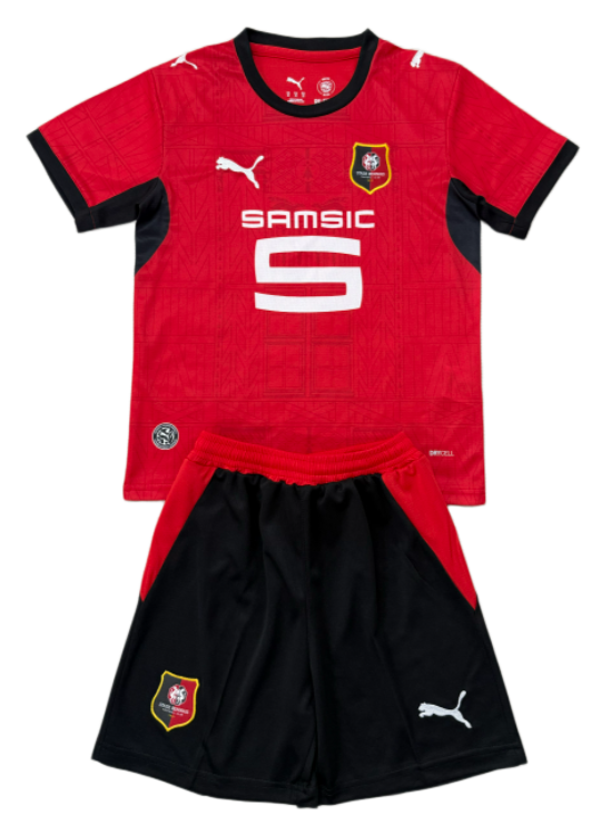 2026-27 Kids Stade Rennais home red Soccer Jersey