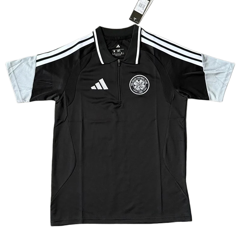2026-27 Celtic black Polo Short Sleeve (半拉链)