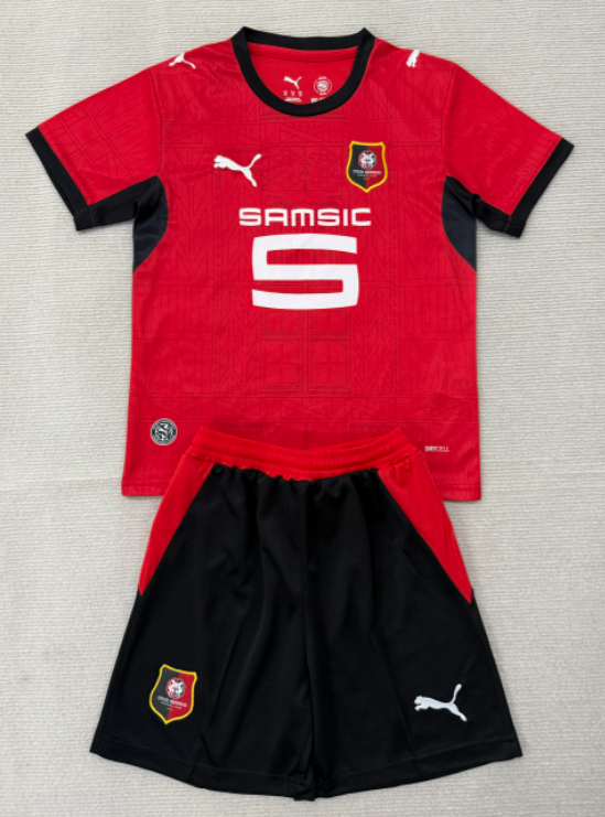 2026-27 Kids Stade Rennais home red Soccer Jersey