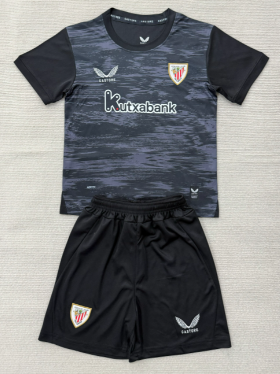 2026-27 Kids  Athletic Bilbao goalkeeper black Soccer Jersey