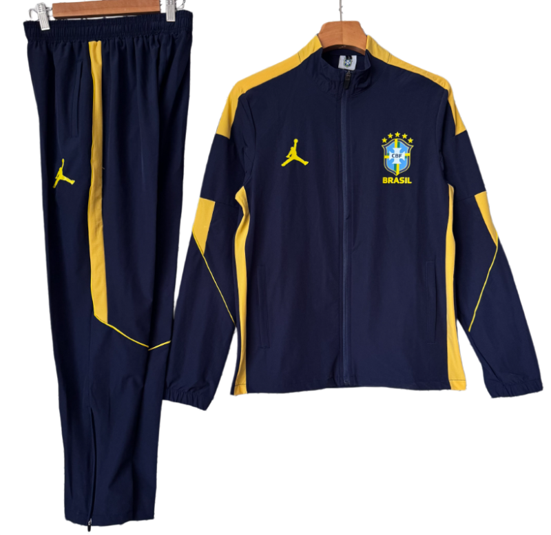 2026-27 Brazil Deep Blue Windbreaker suit