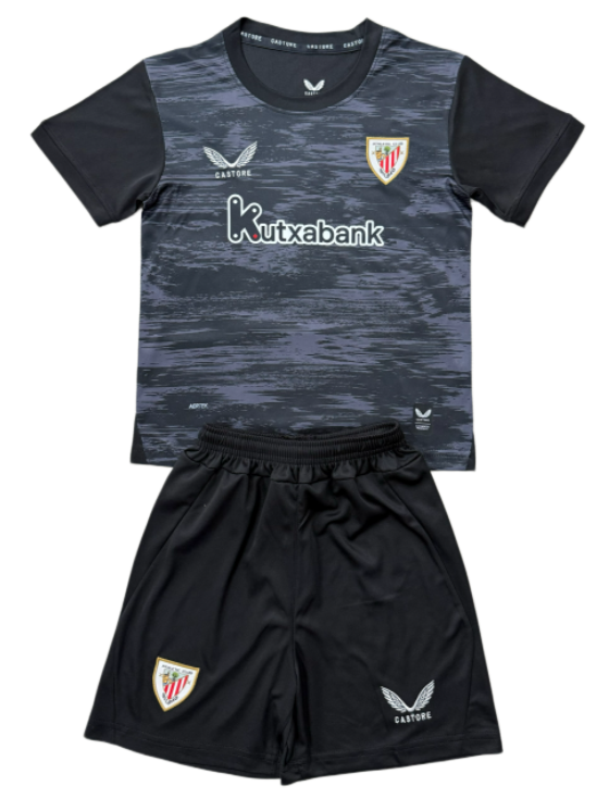 2026-27 Kids  Athletic Bilbao goalkeeper black Soccer Jersey