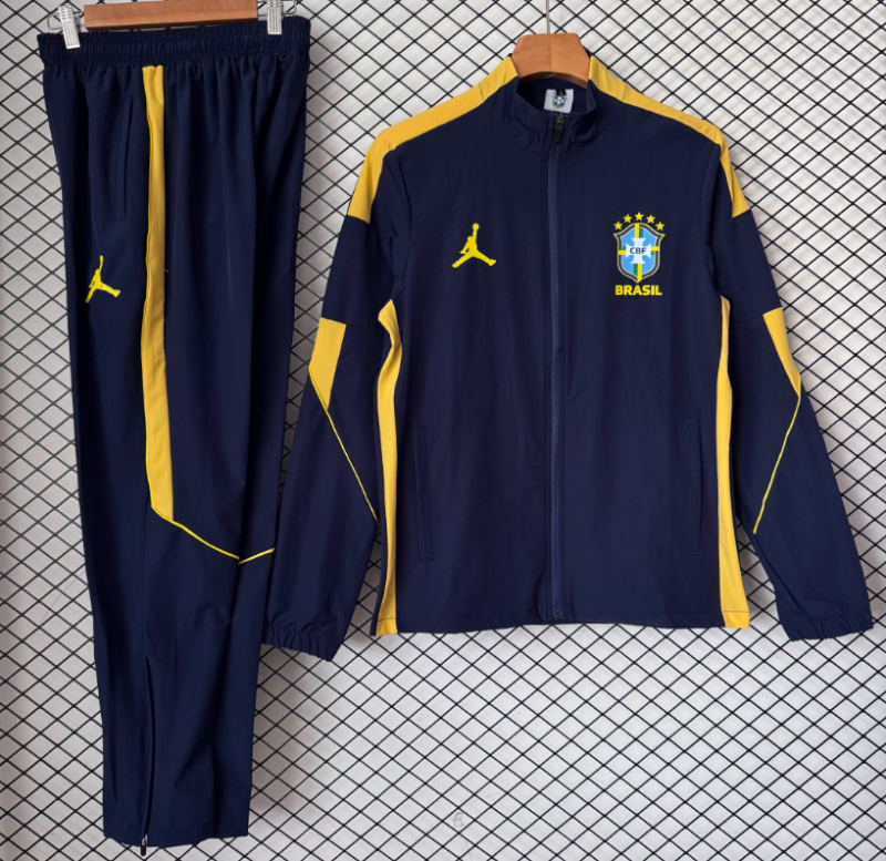 2026-27 Brazil Deep Blue Windbreaker suit