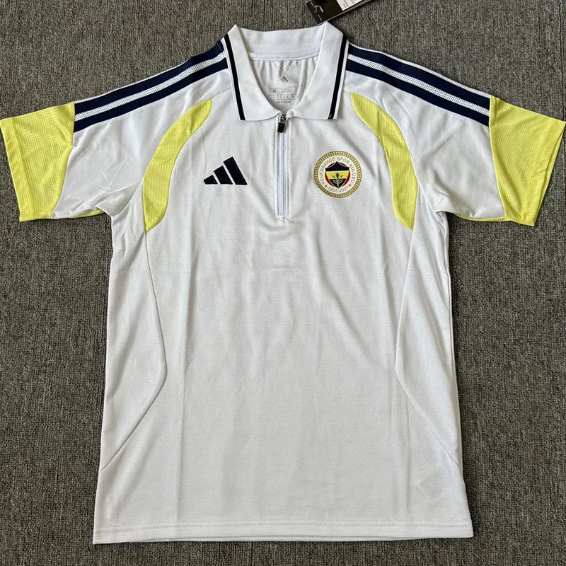 2026-27 Fenerbahce White Polo Short Sleeve (半拉链)