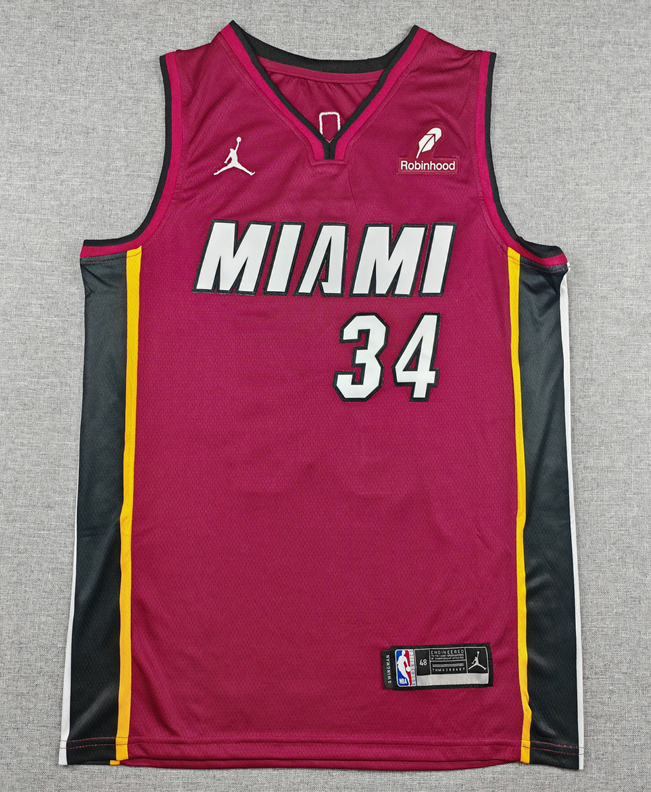 2026-27 HEAT  #34 red Top Quality Hot Pressing NBA Jersey (V领）