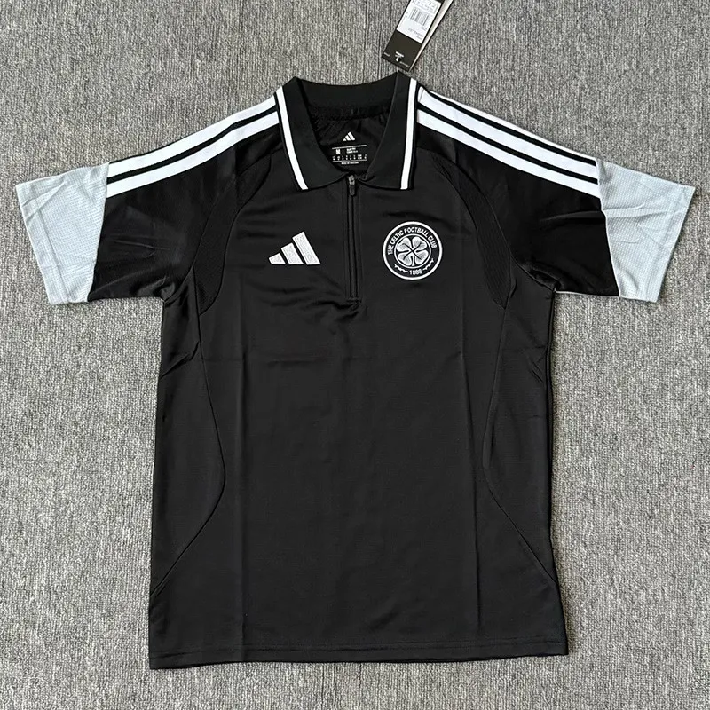 2026-27 Celtic black Polo Short Sleeve (半拉链)