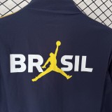 2026-27 Brazil Deep Blue Windbreaker suit