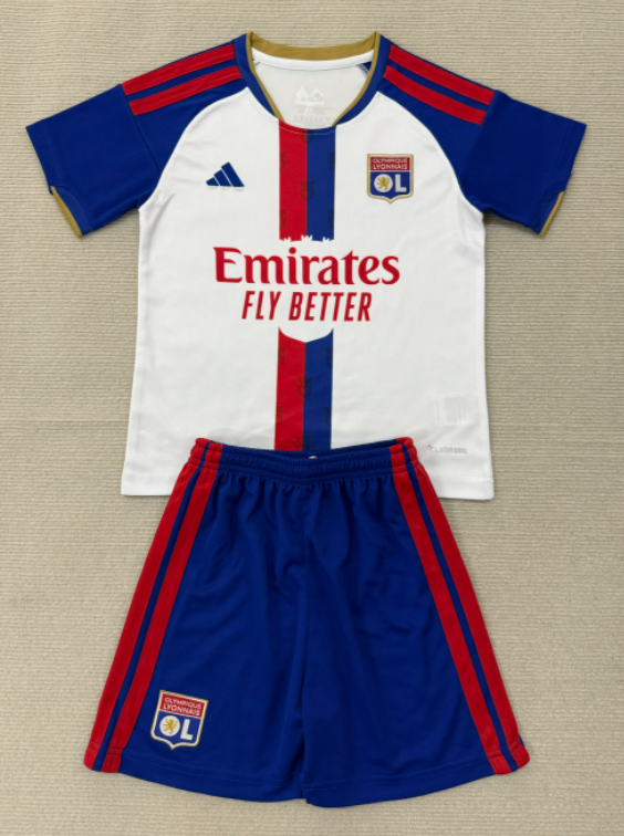 2026-27 KIDS Lyon home Soccer Jersey