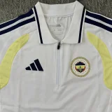 2026-27 Fenerbahce White Polo Short Sleeve (半拉链)