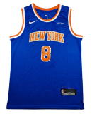 2026 KNICKS #8 Blue Top Quality Hot Pressing NBA Jersey