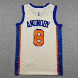 2026 KNICKS #8 off-white City Edition Top Quality Hot Pressing NBA Jersey