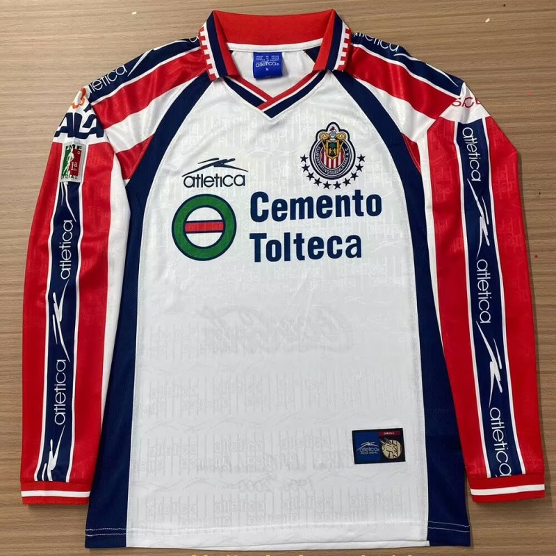 1999-2000 Mens Chivas Away Retro long sleeve soccer jersey