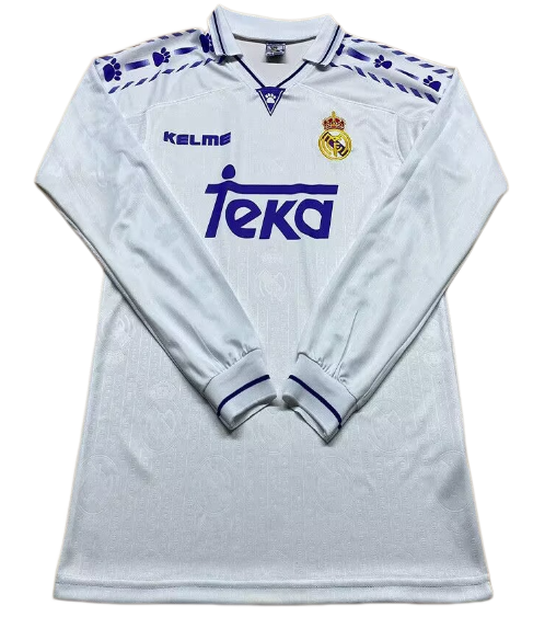 1993-94 Mens Real Madrid home Retro long sleeve soccer Jersey