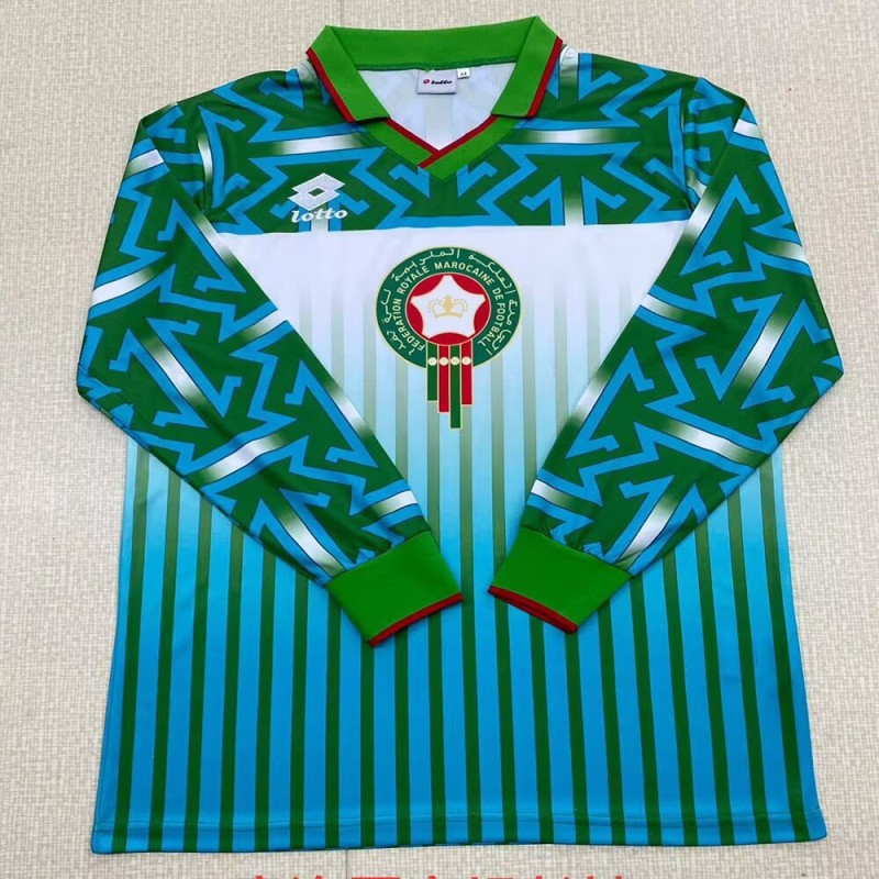 1994-95 Morocco Away Long Sleeve Retro Soccer Jersey