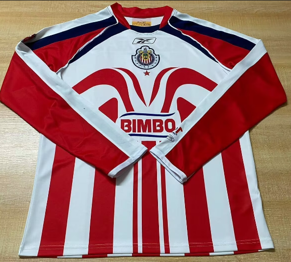 2006-07 Mens Chivas 100th Anniversary home Retro Long Sleeve Soccer Jersey