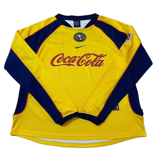 2001-02 Club America Home Long Sleeve Retro Soccer Jersey